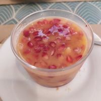 Magrana con zumo de mandarina at La Riera in Barcelona