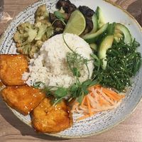 Sesame Tofu Bowl (adapted as they were missing some ingredients the day we visited)  at Soul Food Kitchen in Glasgow