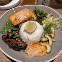 Tofu, rice and veggies at Soul Food Kitchen in Glasgow