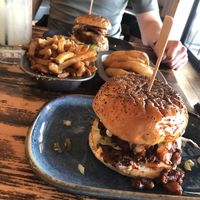 Chilli burger and chicken burger   at HUB St Ives in St Ives