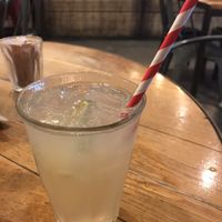 Elderflower drink, paper straw! at HUB St Ives in St Ives