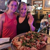 The deep dish Sicilian vegan pizza and the nice employees. at Origin Craft Beer & Pizza - Hillview St in Sarasota
