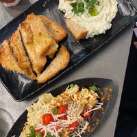 potato salad and tzatziki  at Tarantula in Thessaloniki