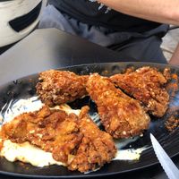Oyster mushrooms in crunchy batter. at Tarantula in Thessaloniki