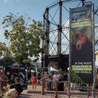 Banners at Vegan Life NGO in Athens