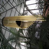 Huge wind chime in back room/garden. at Vegetariano Zanahoria in Guadalajara