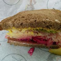 half of the Reuben sandwich at Flora by Greenhouse Canteen in West End