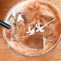 Iced chocolate on soy  at Flora by Greenhouse Canteen in West End