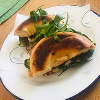 Breakfast bagel  at Flora by Greenhouse Canteen in West End