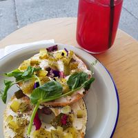 Bagel goodness at Flora by Greenhouse Canteen in West End