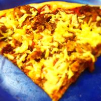 Seitan bhuna pizza at Karma Kitchen Cafe in Newcastle Upon Tyne