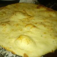 Garlic naan at Karma Kitchen Cafe in Newcastle Upon Tyne