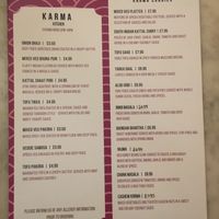 Menu April 2019 at Karma Kitchen Cafe in Newcastle Upon Tyne