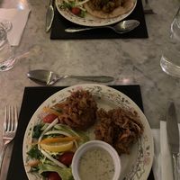 Generous and delicious starters  at Karma Kitchen Cafe in Newcastle Upon Tyne