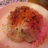 Potato salad tasty but tiny for $6 at Harpoon Social Club in Bendigo