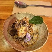 Rice cakes with soya dulce de leche  at Harpoon Social Club in Bendigo