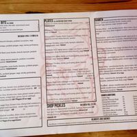 Menu at Harpoon Social Club in Bendigo