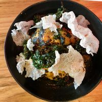 Main of cauliflower with crispy rice and fried kale was way too oily. I’ve had oven roasted kale crisps elsewhere and they are much nicer.  at Harpoon Social Club in Bendigo