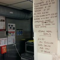 Super Vegan menu and all cooked in a separate fryer at Leon's in Clay Cross