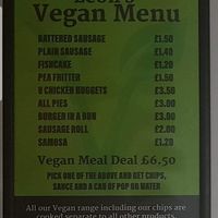 Full vegan menu  at Leon's in Clay Cross