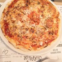 Gluten-free vegetarian pizza (margarita) at LA Fresh in Novi Sad