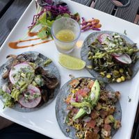 Hongos taco. Quinoa and tofu. Poblano taco. at Lokos Takos Taqueria in Fort Lauderdale
