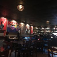 Seating area and art at Lokos Takos Taqueria in Fort Lauderdale