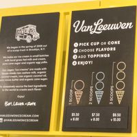 Scoop sizes and price at Van Leeuwen Ice Cream - Silver Lake in Los Angeles