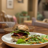 quinoa burger  at Kula in Pisac