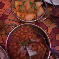 chana masala & bombay potatoes  at Indian Lounge in Nice