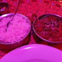 Vegan dish with rice at Indian Lounge in Nice