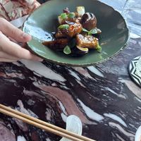 Plant based chicken tender wok with Indonesian umami saucee  at Song Qi in 