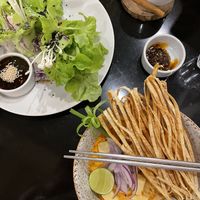 Khao Soi and summer rolls  at Asa Vegan Kitchen and Studio in Chiang Mai