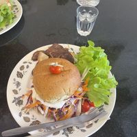 Vegan pulled BBQ burgerrs  at Asa Vegan Kitchen and Studio in Chiang Mai