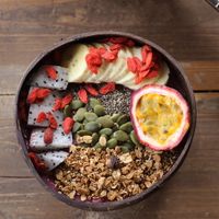 The Acai Smoothie Bowl, for breakfast. Amazing! at Asa Vegan Kitchen and Studio in Chiang Mai