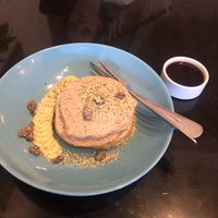 Beautiful pancakes full of healthy seeds  at Asa Vegan Kitchen and Studio in Chiang Mai
