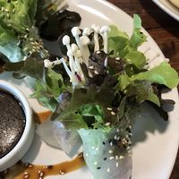 Fresh ride paper rolls! Look at those mushrooms 🤗 at Asa Vegan Kitchen and Studio in Chiang Mai