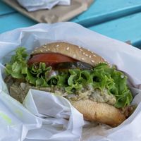 Jack’n’box burger  at The Fat Tui in Marahau