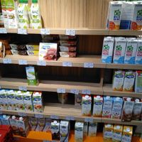 Vegan milk and dessert at Mega Image - General Gheorghe Magheru in Bucharest