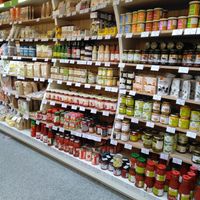 Vegan pates right upper corner and other stuff tiff at Mega Image - General Gheorghe Magheru in Bucharest