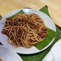 Bolognese (it’s spicy)  at Munchies Tha Phae Gate in Chiang Mai