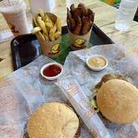 Cheeseburger meal set (179 THB), Chicken sandwich meal set (229 THB)  at Munchies Tha Phae Gate in Chiang Mai