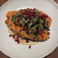 Grilled sweet potato with kale, walnuts, lentils, etc.  at Hard Rock Hotel in Davos