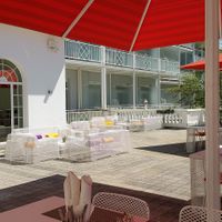 Outdoor seating at Hard Rock Hotel in Davos