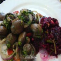 marinated mushrooms and beet salad at Troitsky Most - Nab Reki Moyki in St Petersburg