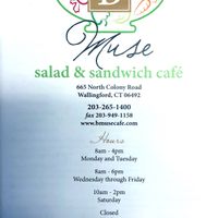 Menu at Bmuse in Wallingford