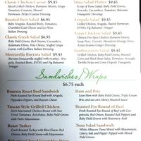 Menu at Bmuse in Wallingford