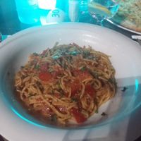 Asian-inspired dish, not a good match with the spaghetti. at Tate Cafe Bar in Vittoriosa