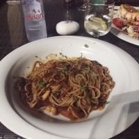 Spaghetti with garlic sauce. at Tate Cafe Bar in Vittoriosa