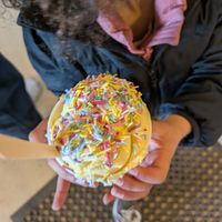 Mango sorbet with sprinkles at EPIC in Sheffield